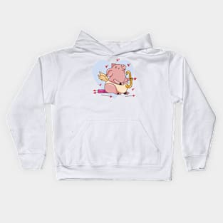 Cupid Pig Shirt Kids Hoodie